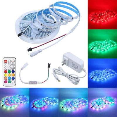 12V伏幻彩灯条5050全彩WS2811灯带流水流光跑马灯带5米遥控彩灯条