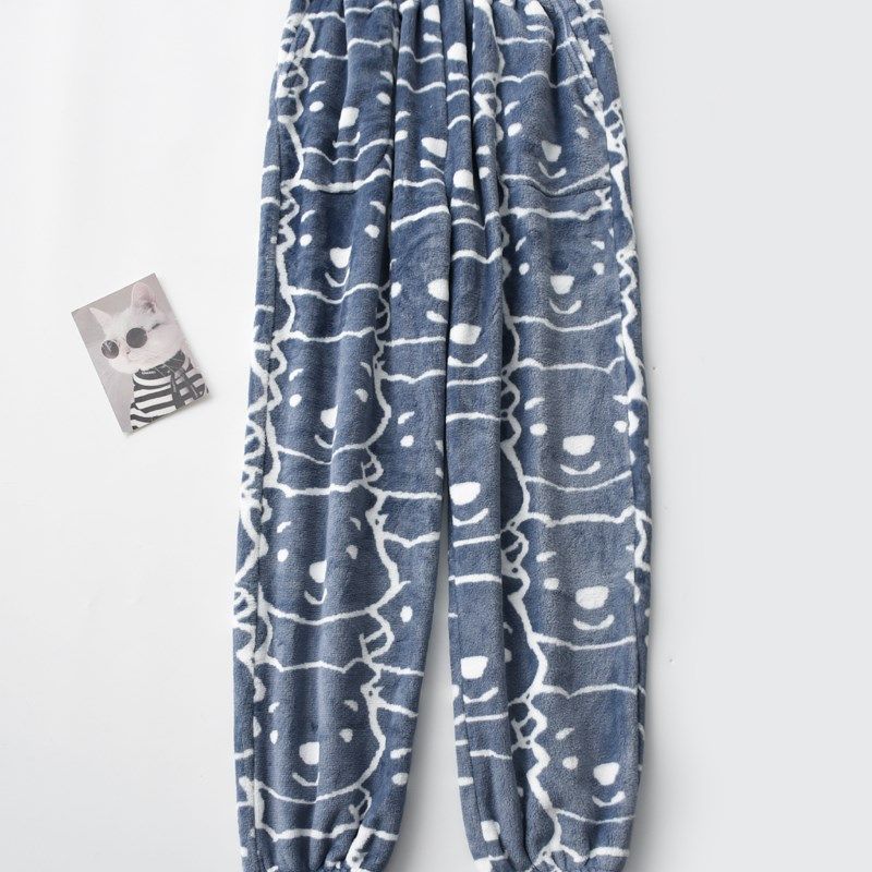 卡通珊瑚绒情侣睡裤男女秋冬季法兰绒加厚保暖加绒束口家居裤长裤,女士内衣/男士内衣/家居服,淘宝优惠券,粉丝福利购,淘宝优惠卷