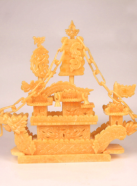 一帆风顺龙船帆船招财摆件店铺公司开业礼品客厅新房玉石工艺摆设