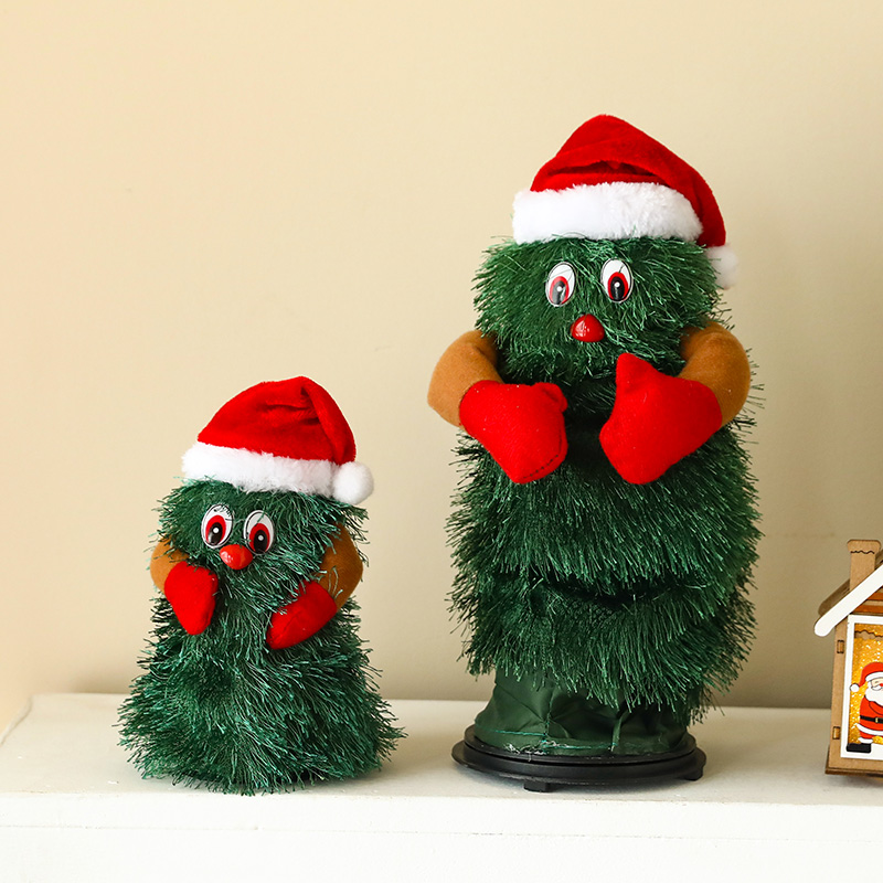 圣诞装饰品创意音乐圣诞老人雪人圣诞树摆件儿童电动公仔礼物礼品