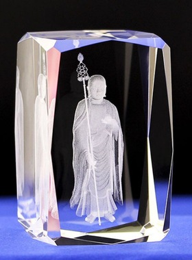 水晶内雕工艺品安徽九华山地藏王菩萨四大名山旅游纪念品水晶摆饰