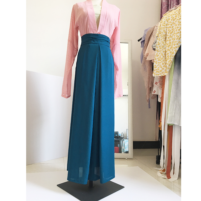 汉服一片式宋制四破三裥裙春夏雪纺面料多色入定制可做大码尺寸