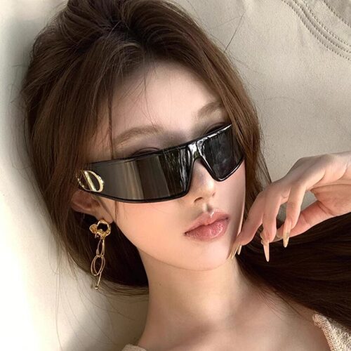 时髦未来感发箍墨镜女款2025高级感显脸小防晒太阳镜网红防晒高级