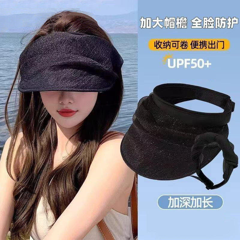 2026新款网纱空顶防晒帽女
