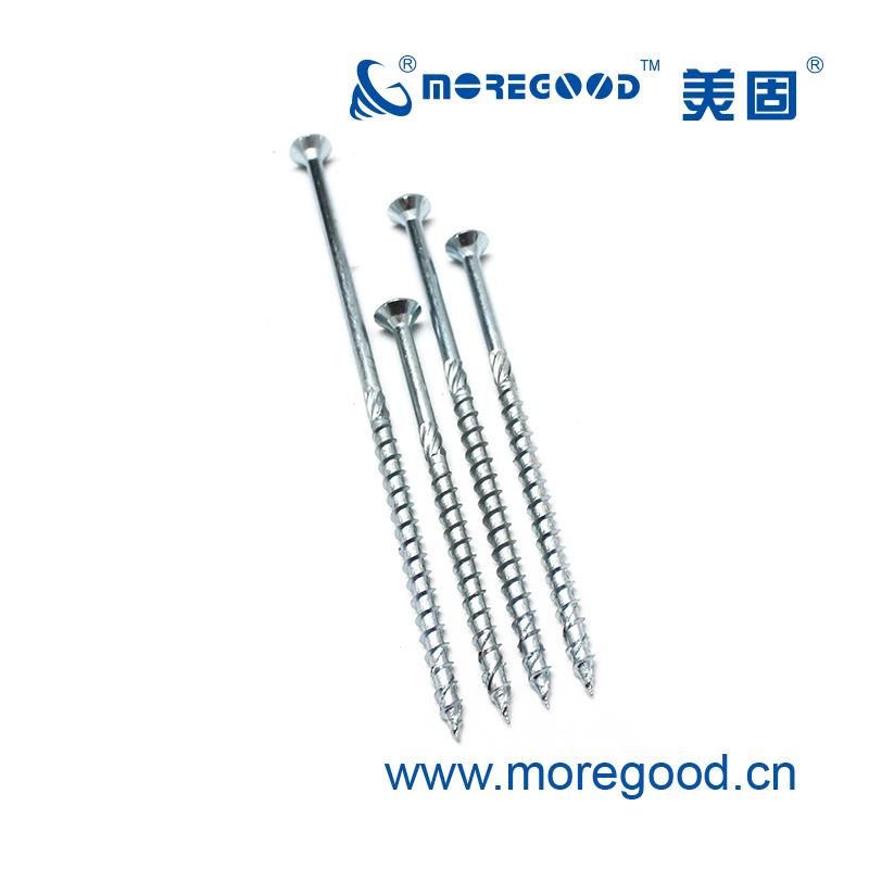 TCC双沉头带滚花快攻木结构螺钉硬木防开 裂加粗长半螺纹自攻螺丝