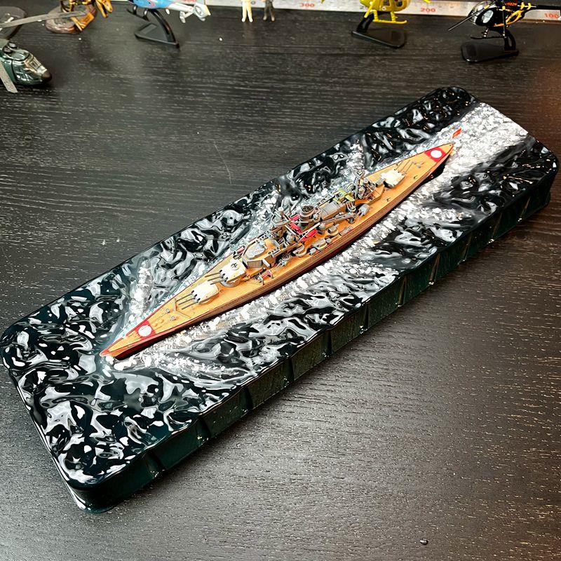 舰船模型合金船战巡舰军舰沙恩霍斯特号精装水景版主副防空炮可动