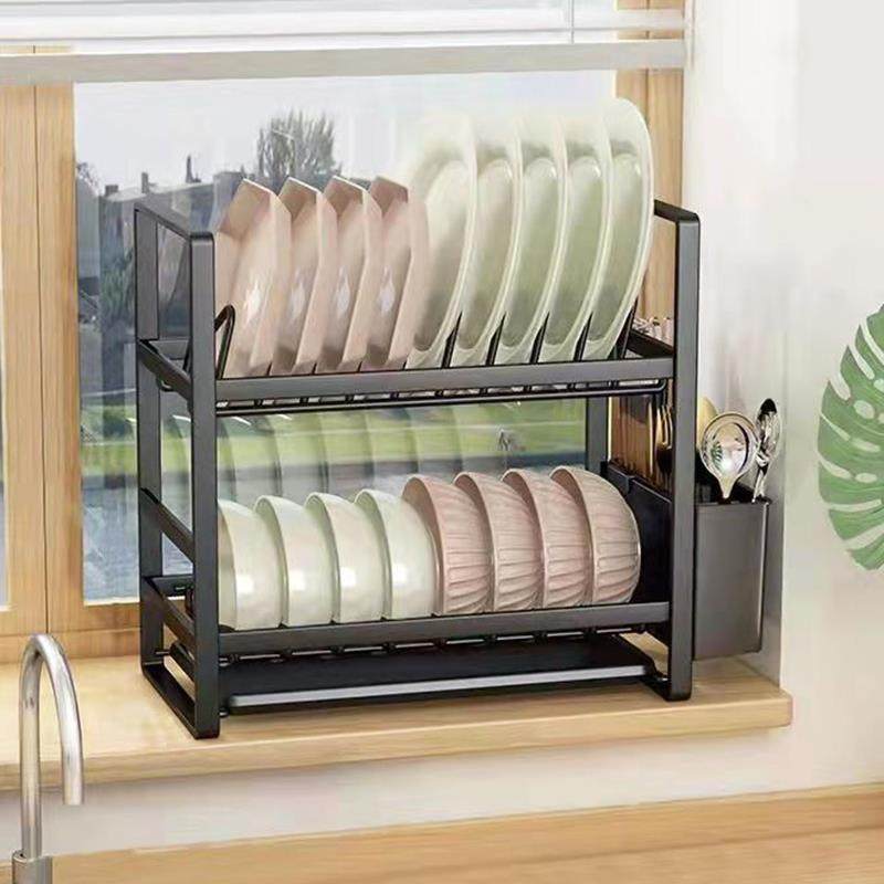 不锈钢窄款水槽碗架厨房置物架台面放碗筷碗盘碗盘柜碗碟收纳沥水