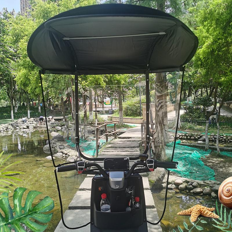 新款电动摩托车防晒挡雨棚电瓶车防雨挡风罩加厚遮阳伞雨篷蓬车棚