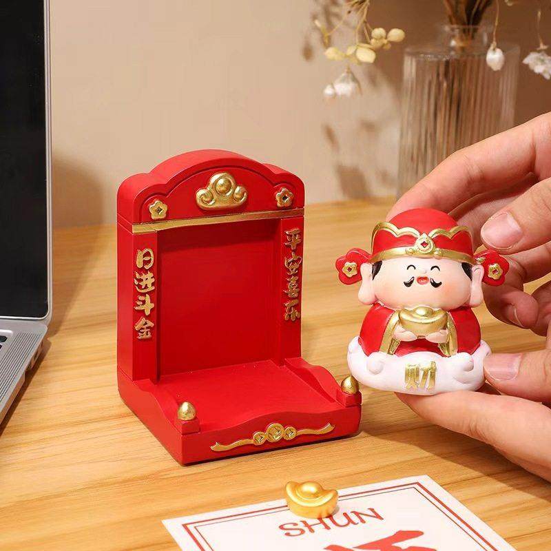 国潮五福神龛摆件办公桌工位摆设创意招财佛龛财神庙土地庙贡台,家居饰品,桌面摆件,淘宝优惠券,粉丝福利购,淘宝优惠卷