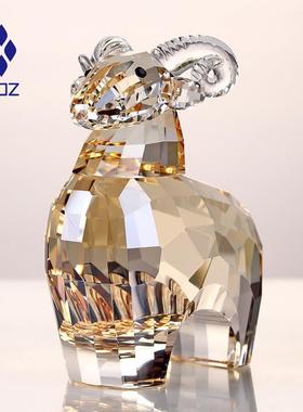 水晶摆件羊十二生肖卡通动物高档生日礼物创意现代简约轻奢装饰品