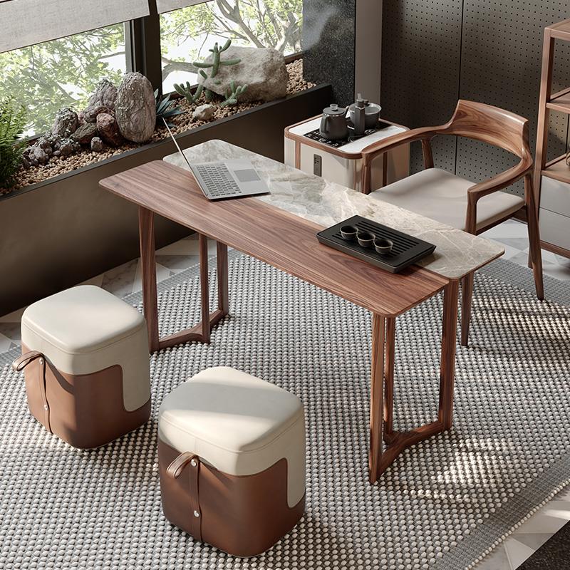 听雨茶桌小茶台干泡台实木客厅阳台办公室书房家用书桌一体两用