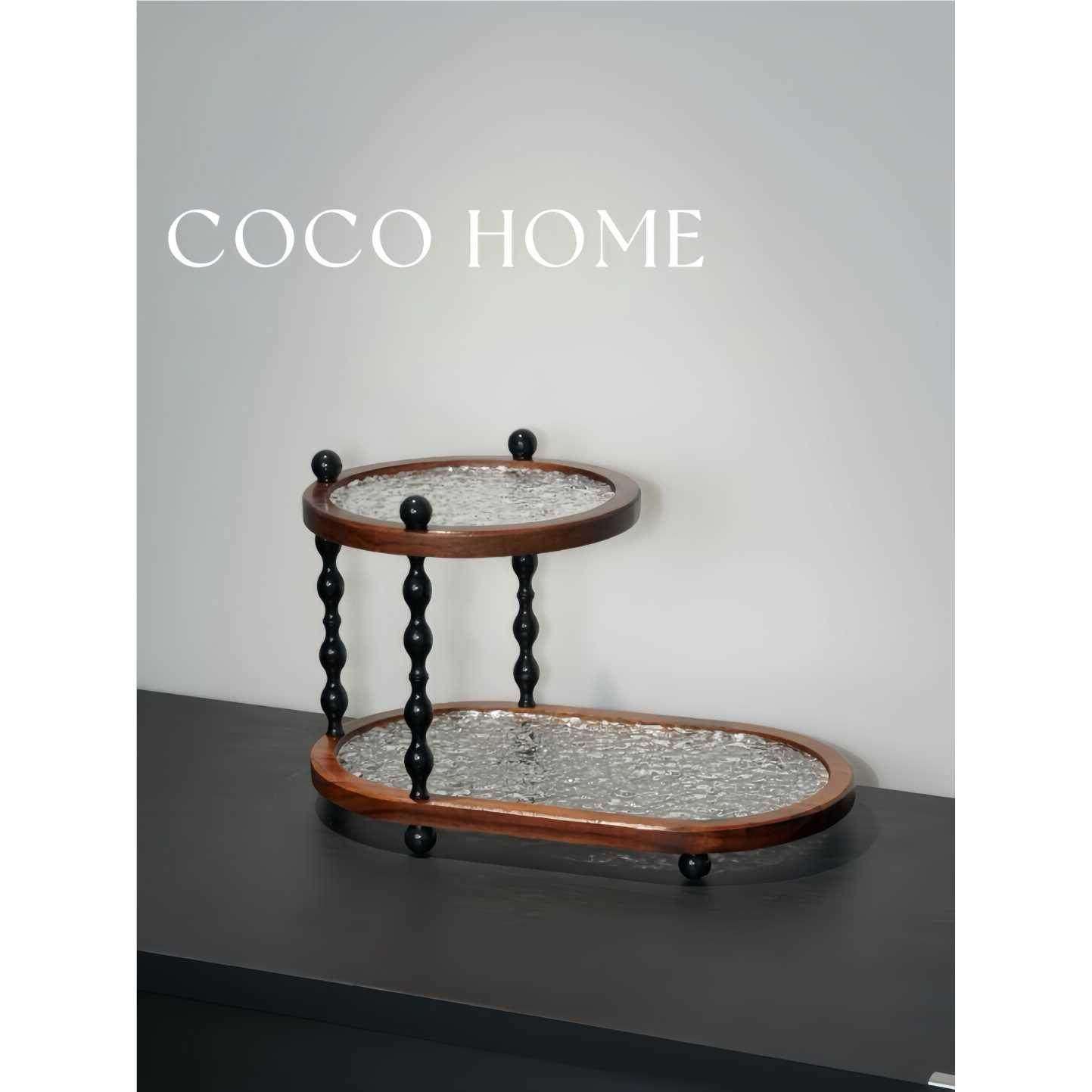 COCO HOME 中古风桌面杯子相思木置物架高级感轻奢家用台面双层收,厨房/烹饪用具,厨房置物架/置物柜/角架,淘宝优惠券,粉丝福利购,淘宝优惠卷