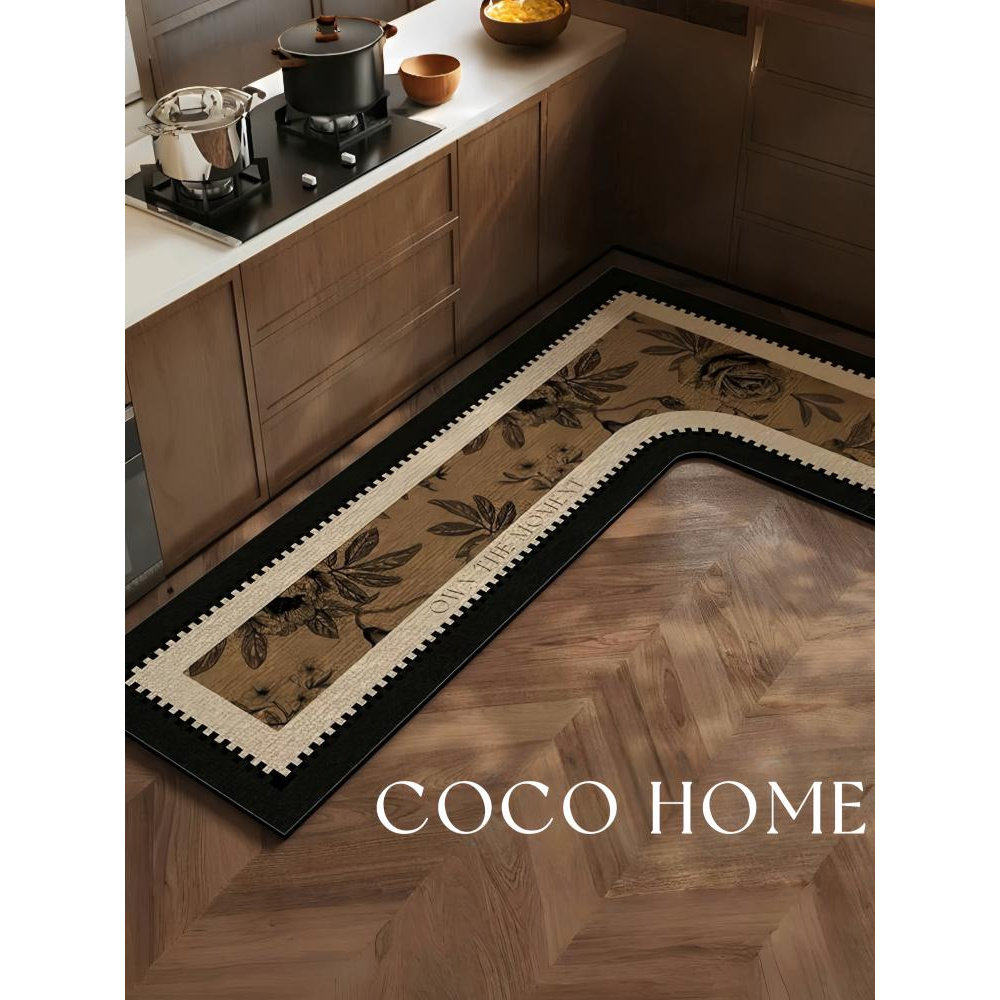 COCO HOME 中古风厨房地垫整块L型吸水吸油防滑地毯防油可擦矽藻,居家布艺,厨房地垫,淘宝优惠券,粉丝福利购,淘宝优惠卷
