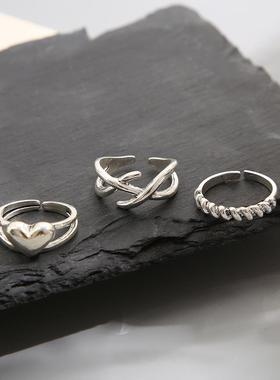 极速Love ring seqt 3 pieces 爱心戒指组套3件套网红交叉开口关