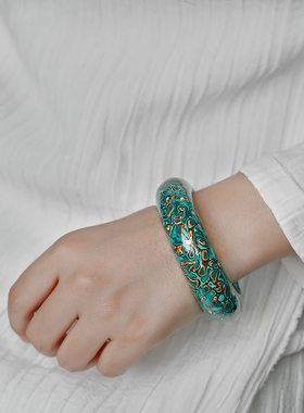 极速大漆贵妃镯酸枝内胎檀木手镯子男女士定制红木手环Z送女友礼