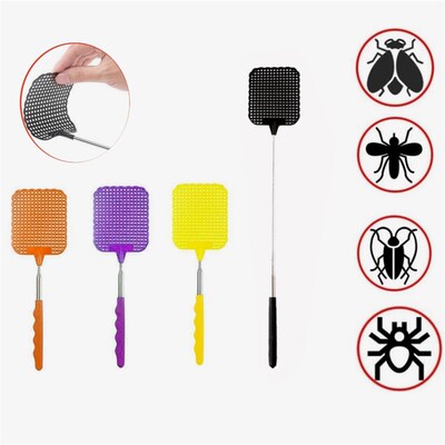 极速Plastic Flyswatter Durable Long Handle Fly TraVp Telesco
