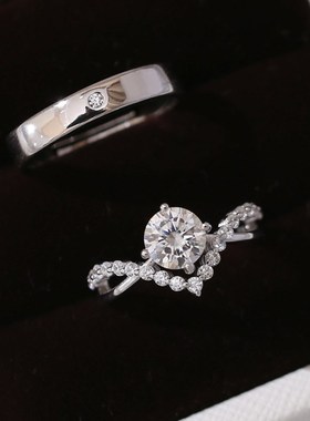 极速华盛订婚男女仿n真假对戒戒指一对小众婚礼仪式现场用道具情