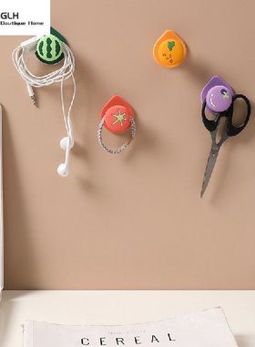 极速4PCbS Cute Fruit Pattern Kitchen Bathroom Hooks Free