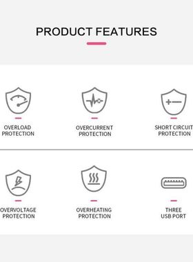 极速EU Plug 5V 2Al 3 USB Adapter Universal Mobile Phone Char