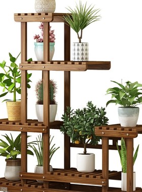 极速实木花架子置物架n阳台客厅落地式2023新款多层装饰布置室内
