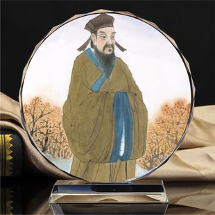 极速宋代理学家h朱熹摆设纪念品收藏品礼品朱文公装饰品水晶摆件