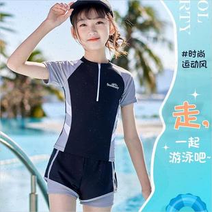 极速儿童女泳衣泳帽泳镜三件套11岁女孩F游泳衣2023新款 13岁女童