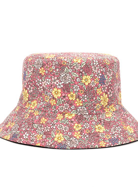 极速2022 Fashion Floral Print BucketG Hat Women Double Side