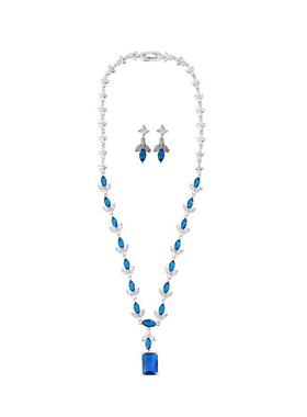 极速项链套装饰品欧美新娘锆石女B祖母绿耳环礼服宝石耳钉款吊坠