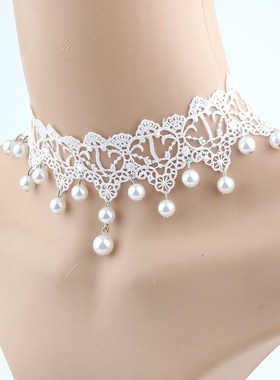 极速Halloween Sexy Gothic Punk Style Necklace Black LaZce Ne