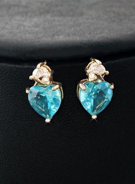 极速项链耳环套i装锆石新娘奢华爱心礼服欧美满钻锁骨链饰品水滴