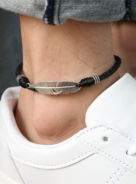 极速Simplde Adjustable Handmade Leaf Anklets Woven Adjustabl