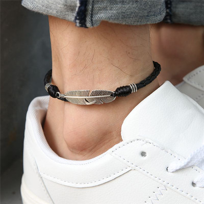 极速Simplde Adjustable Handmade Leaf Anklets Woven Adjustabl