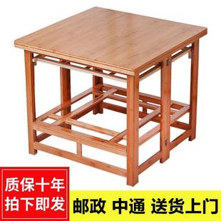烤火架子家用 实木烤火桌子家用正方形可折叠多功能取暖炕桌子冬季