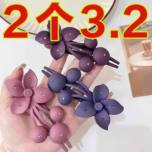 新款大号花朵头饰网红头发夹子发卡发夹爆款水钻洋气后脑勺盘发鸭