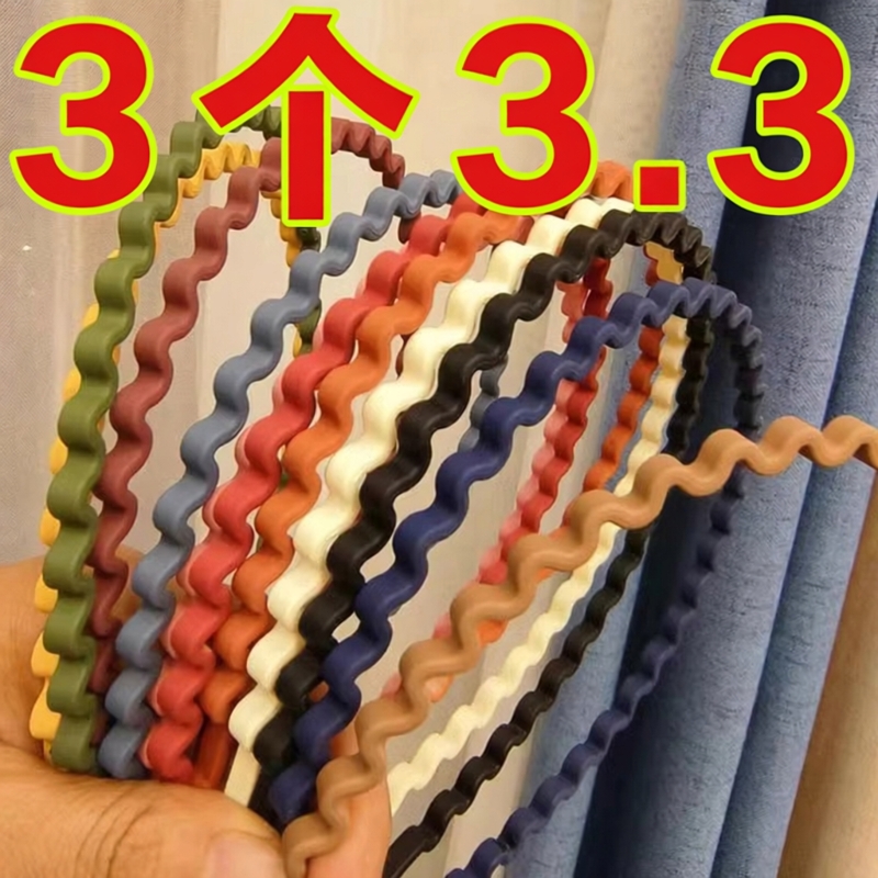 韩国莫兰迪色波浪头箍
