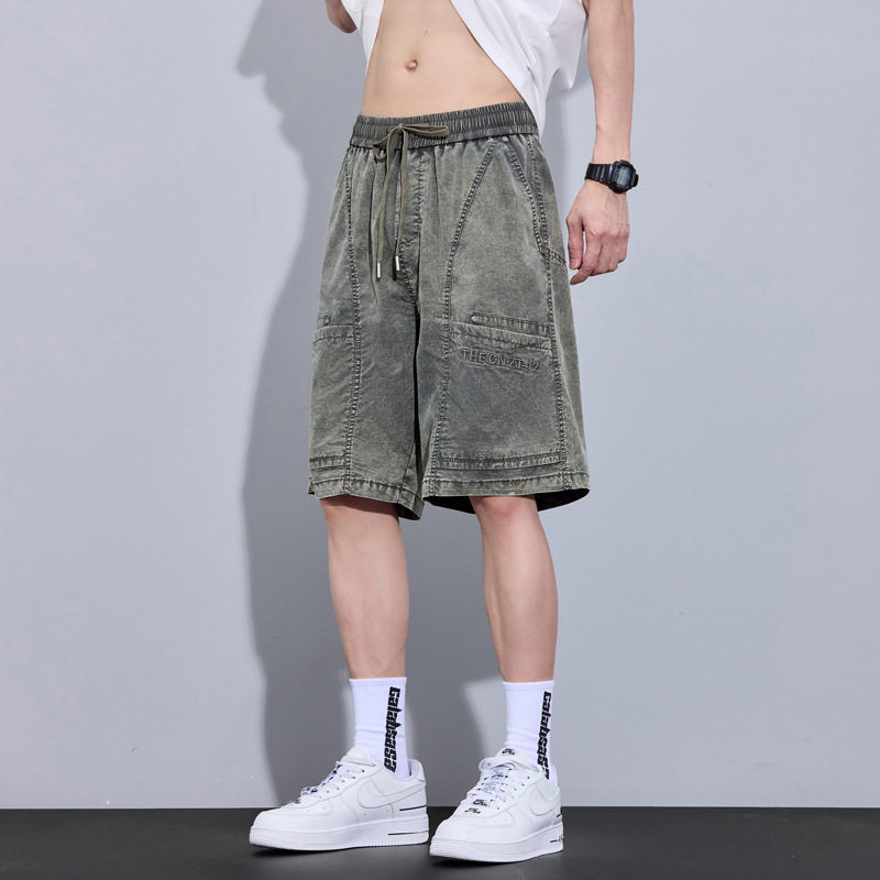 休闲短裤男新款夏季时尚百搭柔软亲肤纯色拼接宽松显瘦男装裤子