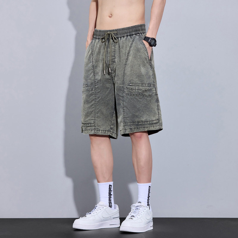 休闲短裤男新款夏季时尚百搭柔软亲肤纯色拼接宽松显瘦男装裤子
