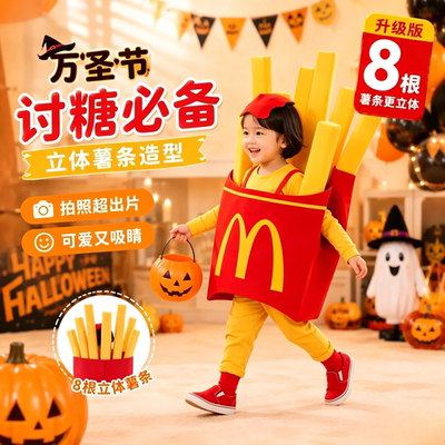 万圣节儿童薯条造型搞笑演出服