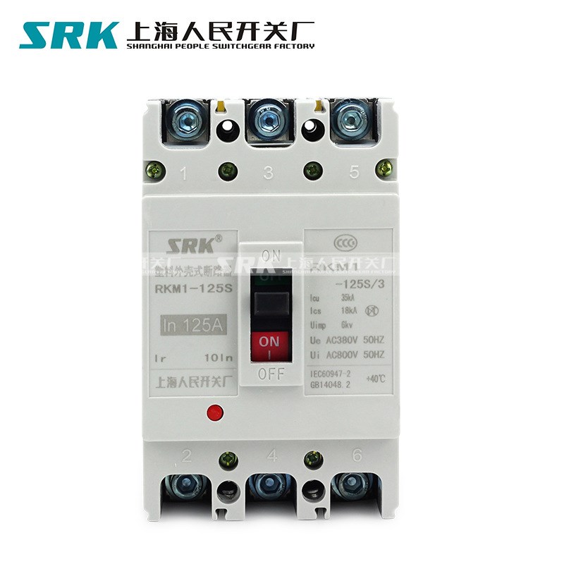 CM1上海人民开关厂RKM1空开RKM1三相3P四I极630a塑壳400a断路器4P