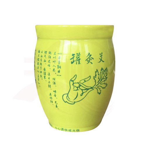 双层加厚陶瓷艾灸罐随身炙家用艾灸杯刮痧杯温灸仪器魔灸罐仪器具