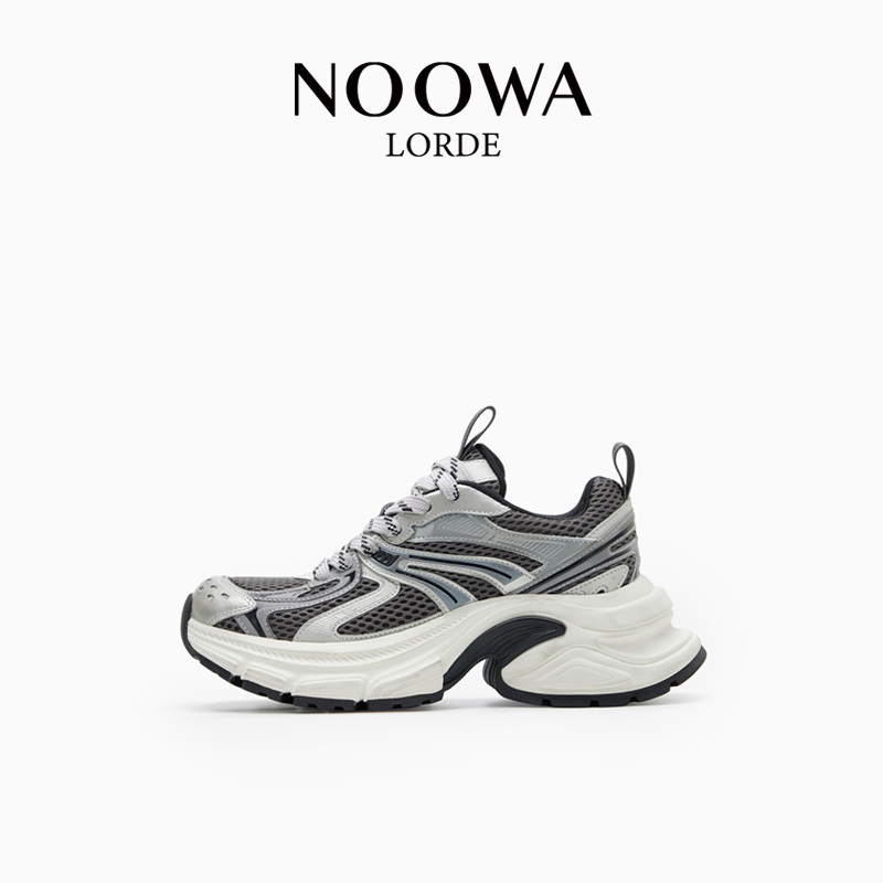 商场同款撞色网面透气动老爹鞋