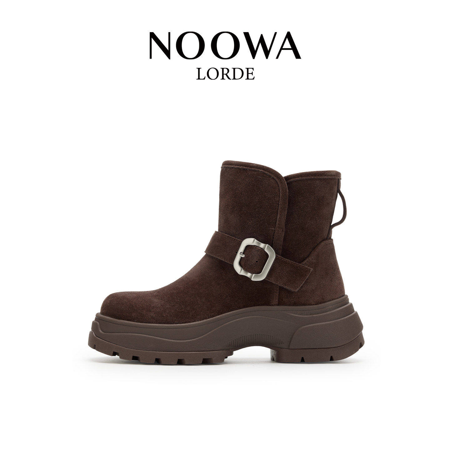 NOOWA商场同款马丁靴女款2025冬新款防滑加厚保暖增高羊毛雪地靴