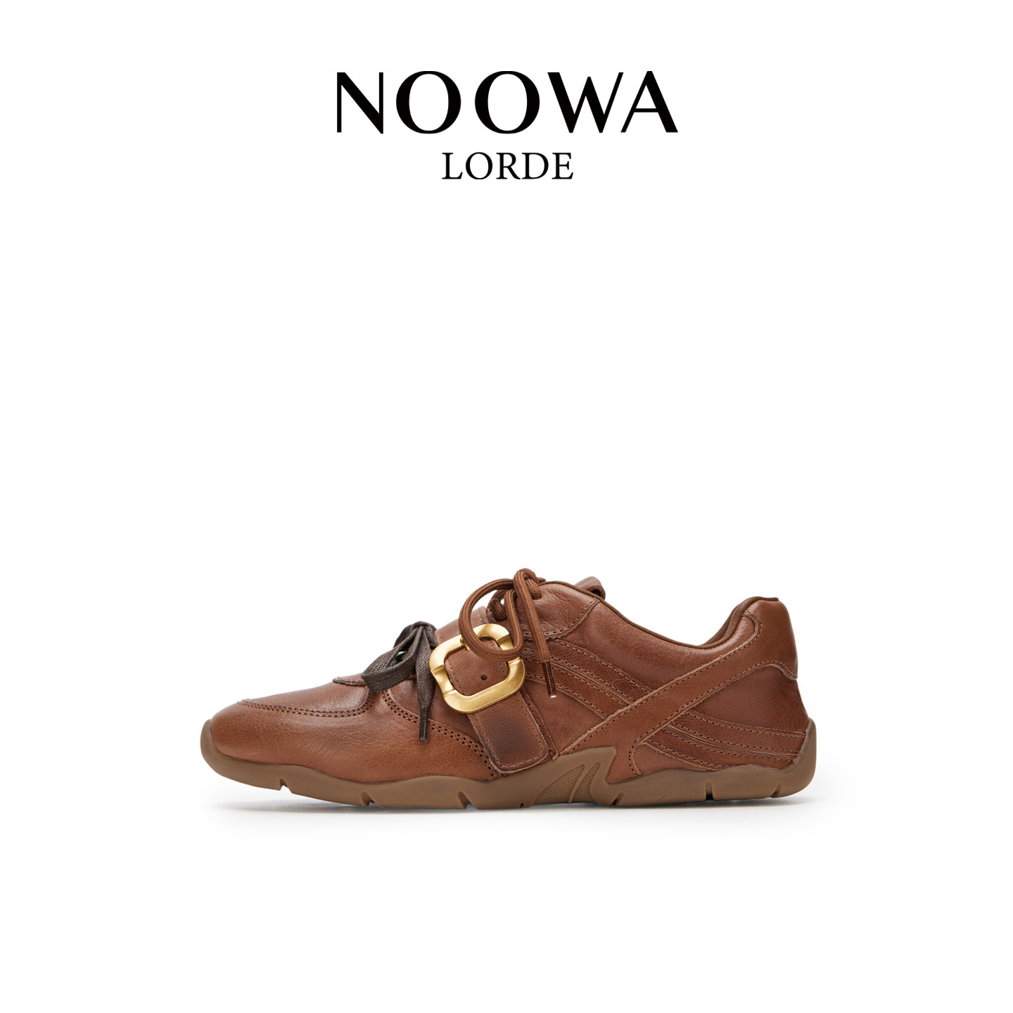 NOOWA真皮德训鞋女2025早秋新款百搭复古软底舒适休闲平底阿甘鞋,女鞋,德训鞋,淘宝优惠券,粉丝福利购,淘宝优惠卷