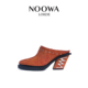 增高外穿百搭半拖鞋 新款 女2026春季 NOOWA设计师异型粗跟包头拖鞋