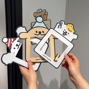 创意小狗开关边框套墙贴插座面板遮丑可爱墙面灯开关装 饰贴卡通