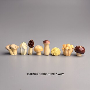 饰品 工位办公桌小摆件装 无聊了 摆几只可爱菌菇治愈电脑桌面日式