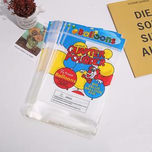 单面彩印气球挂卡袋 4pound小丑气球袋工厂自粘opp袋现货