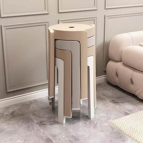 塑料凳子家用加厚可叠放小凳子板凳结实耐用餐凳高圆凳出租屋胶凳