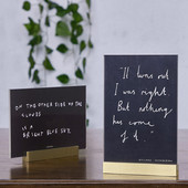 黄铜A6A5A4高端展示牌标价牌LOGO亚克力广告立牌台卡台牌双面摆台