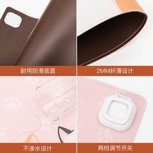 加热鼠标垫 超大办公室电脑桌面加热桌垫 男女学生写字发热暖桌垫